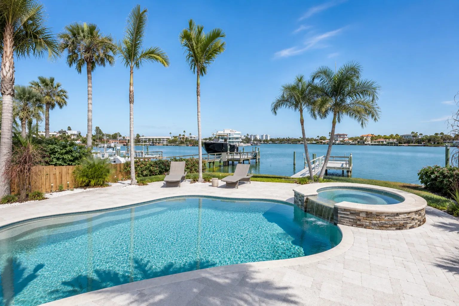 Beachfront pool in St. Pete Beach, FL — cleaned and chemically balanced by Suncoast Pool Pros