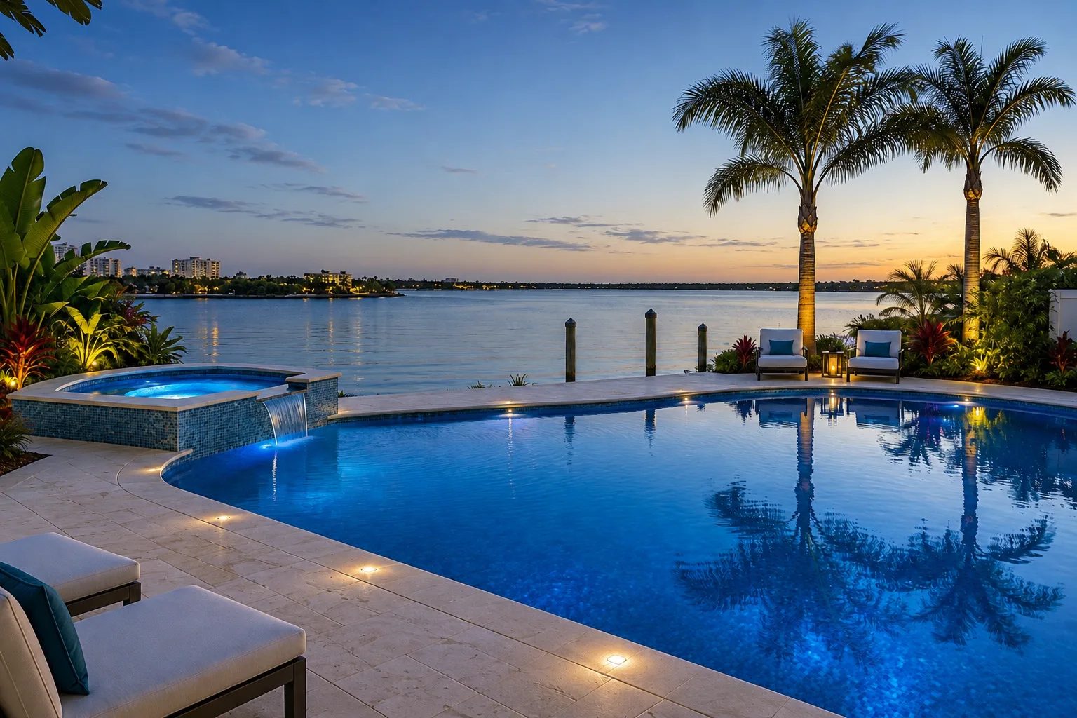 Estate pool in Snell Isle, St. Petersburg, FL — cleaned and chemically balanced by Suncoast Pool Pros